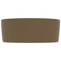VidaXL Wastafel rond 40x15 cm keramiek matcrème - thumbnail