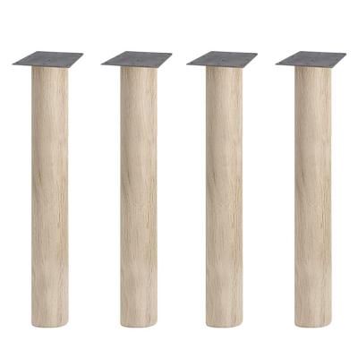 Eiken ronde tafelpoot 72,5 cm van massief hout Ø12 cm - set van 4 stuks