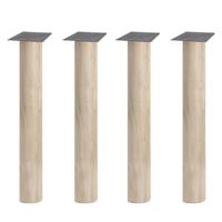 Eiken ronde tafelpoot 72,5 cm van massief hout Ø12 cm - set van 4 stuks - thumbnail
