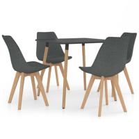 vidaXL 5-delige Eethoek lichtgrijs - thumbnail