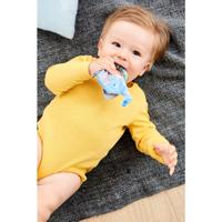 Haba rammelaar Olifant 14 cm polyester blauw 2 delig - thumbnail