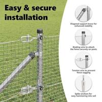 VidaXL Afrasteringspaal zilver 10 x 1 m (19 x 19 mm mesh) staal - thumbnail