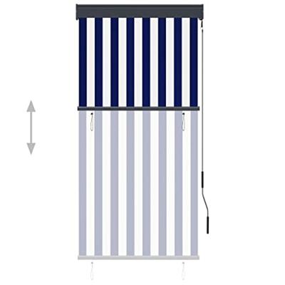 VidaXL Rolgordijn voor buiten 80x250 cm blauw en wit