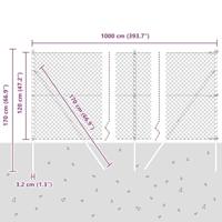 VidaXL Afrasteringspaal zilver 10 x 1,2 m (40 x 40 mm gaas) staal - thumbnail