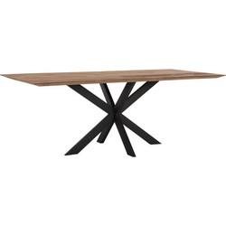 DTP Home Eettafel 'Curves' Teakhout, 210 x 100cm, kleur Naturel DTP Home Eettafel 'Curves' Teakhout, 210 x 100cm, kleur Naturel