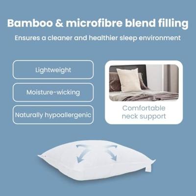 VidaXL Hoofdkussen met kussen wit 50 x 50 cm katoen