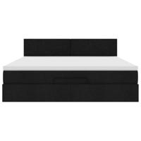 Ottoman bed met matras 160x200cm stof zwart - thumbnail