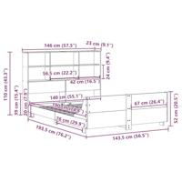 Bedframe zonder matras massief grenenhout 140x190 cm - thumbnail
