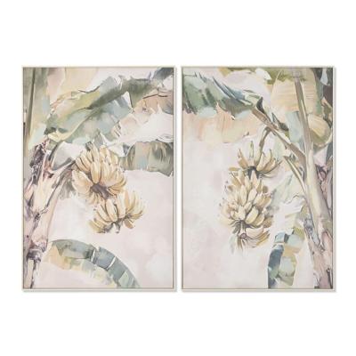 Canvas Home ESPRIT Geel Groen Tropisch 82,5 x 3,5 x 122,5 cm (2 Stuks)