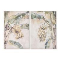 Canvas Home ESPRIT Geel Groen Tropisch 82,5 x 3,5 x 122,5 cm (2 Stuks) - thumbnail