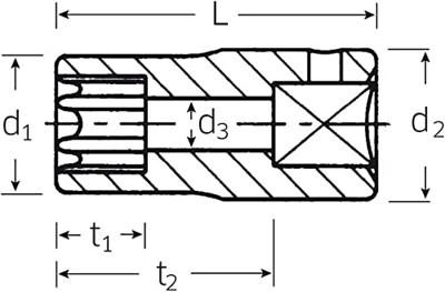 Stahlwille 40 TX E 10 01270010 TX Dopsleutelinzetstuk E 10 1/4 (6.3 mm)