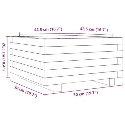 Plantenbak 50x50x26,5 cm gempregneerd grenenhout Plantenbak 50x50x26,5 cm gempregneerd grenenhout