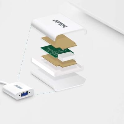 ATEN VC925-AT DisplayPort / VGA Adapter [1x DisplayPort stekker - 1x VGA-bus] Wit 10.00 cm