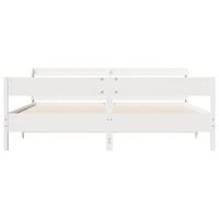 Bedframe zonder matras massief grenenhout wit 180x200 cm - thumbnail