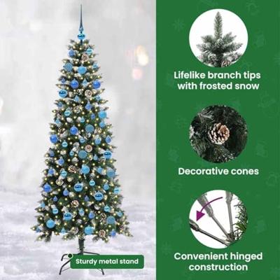 VidaXL Kunstkerstboom met 300 led groen 180 cm pvc en plastic en staal