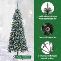 Kunstkerstboom met 300 LED Groen 180 cm PVC en Plastic en Staal - thumbnail