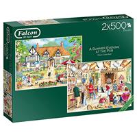 Falcon Legpuzzel A Summer Evening At The Pub 2x500 Stukjes - thumbnail
