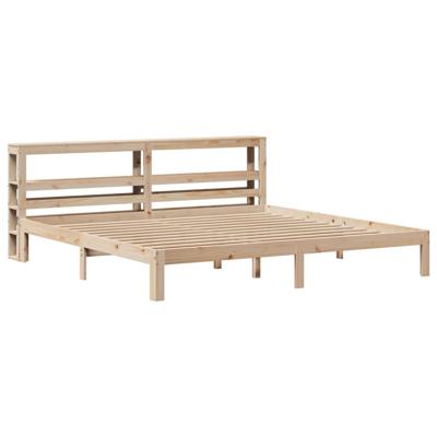 Bedframe met hoofdbord massief grenenhout 180x200 cm