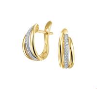 TFT Klapcreolen Diamant 0.09ct (2x0.045ct) H SI Bicolor Goud Glanzend - thumbnail