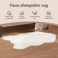 VidaXL Nep schapenvacht tapijt tafalla wit 80 x 120 cm polyester - thumbnail