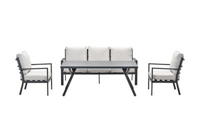 Sergio Loungedining sofa set 4-delig carbon black/desert sand Garden Impressions - Garden impressions Sergio Loungedining sofa set 4-delig carbon black/desert sand Garden Impressions - Garden impressions