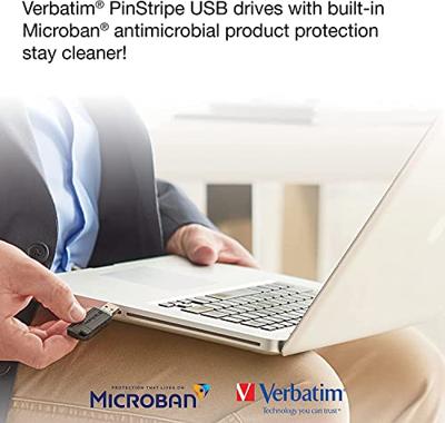 Verbatim Pin Stripe USB-stick 64 GB Zwart 49065 USB-A 2.0