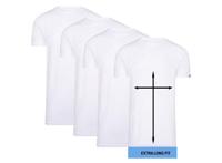 4-pack Cappuccino Witte T-Shirt ronde hals - Extra Lange T-shirts - thumbnail