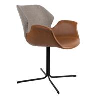 Zuiver Nikki armstoel gestoffeerd fab brown - thumbnail