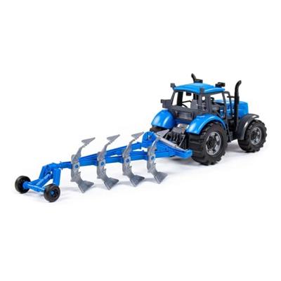 Cavallino tractor met ploeg blauw, schaal 1:32 Cavallino tractor met ploeg blauw, schaal 1:32