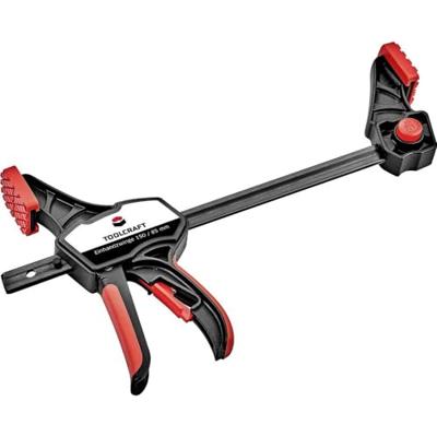 TOOLCRAFT 1544398-2 Set van 2 eenhandklemmen 150 x 85 mm Spanbreedte (max.):150 mm Afmeting, lengte: 380 mm Afm. werkbereik:85 mm