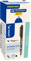 Pilot fineliner V-Sign Pen, doos van 16 + 4 stuks, zwart - thumbnail