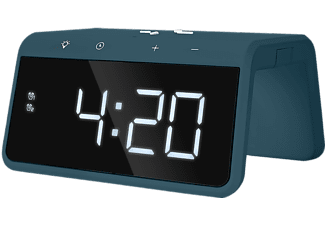 Digitale Wekker met Draadloze Oplader - Dual Alarmklok met Wake Up Light - Pacific Blue (HCG019QI-PB)