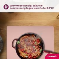 Cookinglife Placemats - Dubbelzijdig - Vegan leer - Grijs / Roze 46 x 33 cm - 6 Stuks - thumbnail