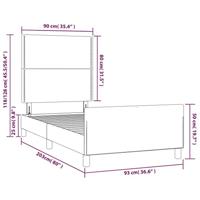 Bedframe zonder matras 90x200 cm stof donkerbruin - thumbnail