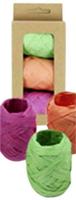 Lint raffia assorti oranje groen roze | 12 stuks - thumbnail