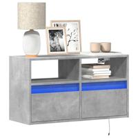 Tv-wandmeubel met LED-verlichting 80x31x45 cm betongrijs - thumbnail