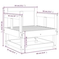 Tuinstoelen 2 st massief grenenhout - thumbnail