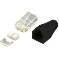 LogiLink MP0022 RJ45-connector, Cat 6, afgeschermd Stekker, recht Aantal polen: 8P8C Zwart 100 stuk(s) - thumbnail