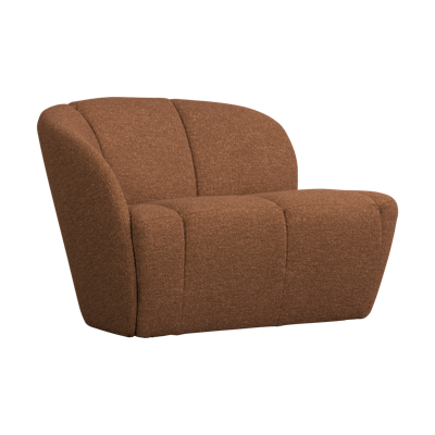 Woood Mojo 2-zits bankje arm links bouclé Roestbruin Melange