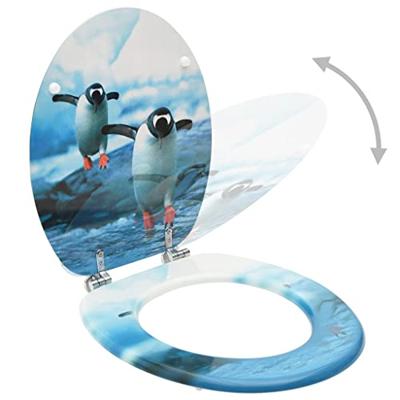 VidaXL Toiletbril met deksel pinguïn mdf VidaXL Toiletbril met deksel pinguïn mdf
