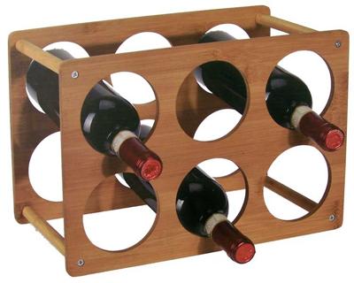 Excellent Houseware Bamboe Wijnrek voor 6 Flessen