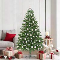 VidaXL Kerstboom met 300 led met standaard groen 180 cm pe - thumbnail