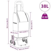 VidaXL Winkel trolley blauw 39,5 x 33 x 93 cm oxford stof - thumbnail