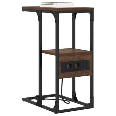 Nachtkastje bruin eikenkleur 41.5 x 26 x 60.5 cm Bewerkt hout Nachtkastje bruin eikenkleur 41.5 x 26 x 60.5 cm Bewerkt hout