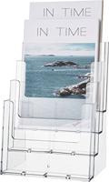 Helit H2352402 H2352402 Brochurestandaard Glas (helder) DIN A4 staand 1 stuk(s) Aantal vakken: 4 (b x h x d) 240 x 340 x 192 mm - thumbnail
