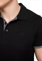 Rusty Neal - Heren Polo - Zwart Antraciet - Korte Mouw - Knoopsluiting - thumbnail