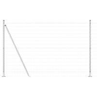 VidaXL Hek met paal zilver 1,4 x 10 m staal - thumbnail