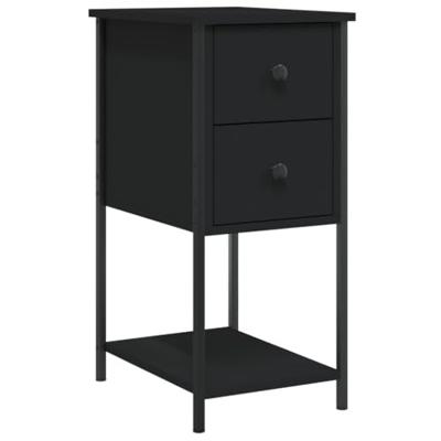 Nachtkastjes 2 st 32x42x70 cm bewerkt hout zwart
