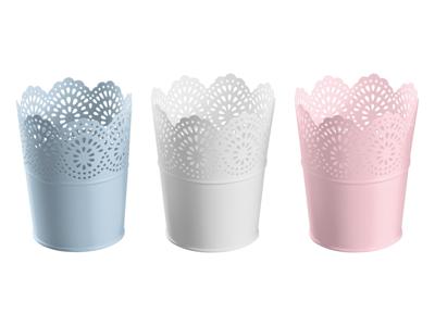 LIVARNO home Bloempot (Set van 3 ronde kleine blauw/roze) LIVARNO home Bloempot (Set van 3 ronde kleine blauw/roze)