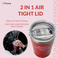 Koffiemok thermosbeker "Good fucking day" red - thumbnail